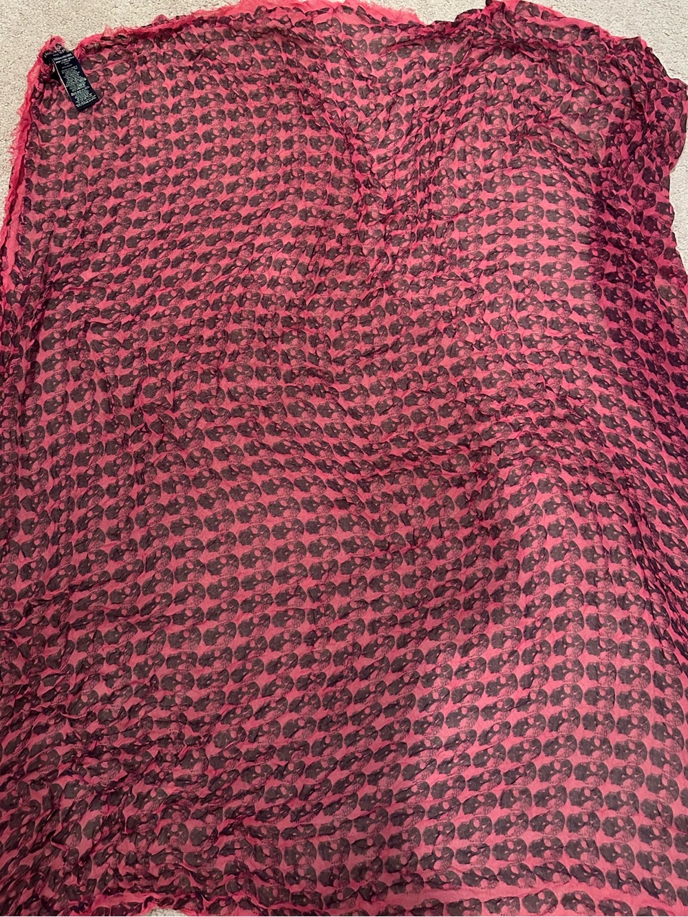 Zadig & Voltaire skull scarf - berry color